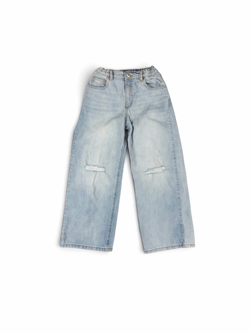 Art Class Girls Distressed Wide Leg Jeans Light Wash Adjustable Waist Size 12
